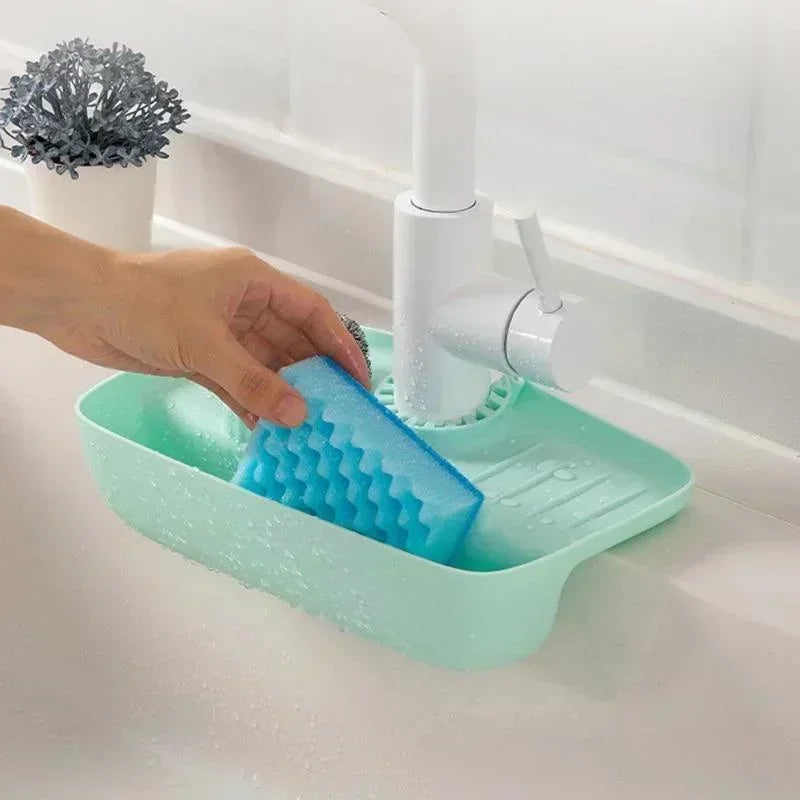Kitchen Household Bathroom Silicone Faucet Mat Sink Splash Pad Storage Rack Drain Basket Sink Sponge Rack Accessories Tools