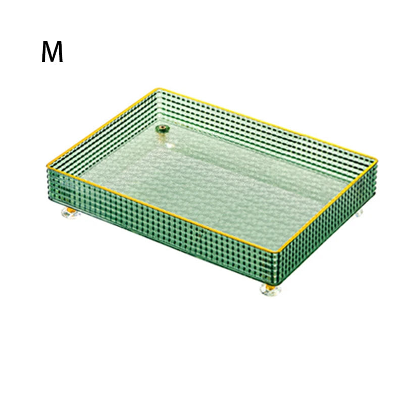 1Pc Bathroom Dressing Tray, Countertop Organizing Tray, Acrylic Table Tray Perfume Organizing Tray, Kitchen Sink Tray, for Soap Liquid Pump, Candles, Lotion Bottles, Cosmetics