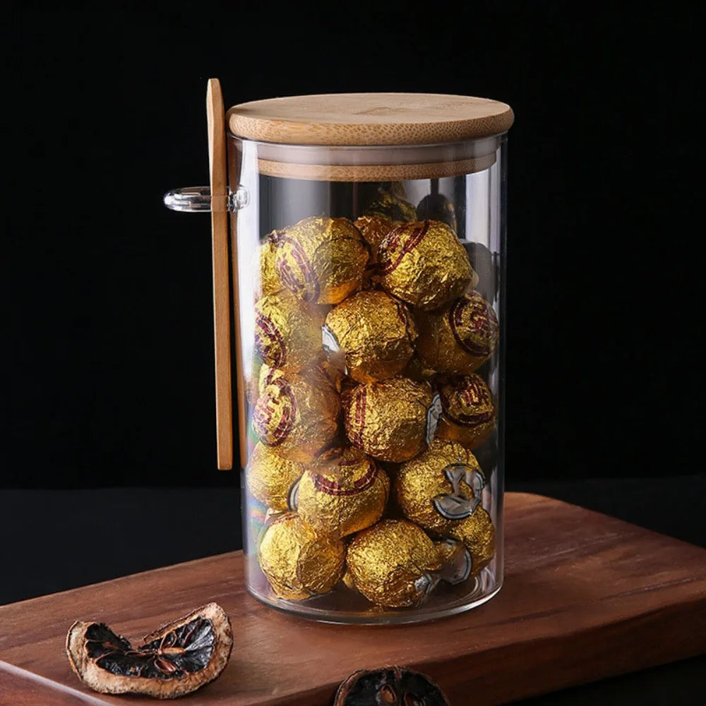 200/550/700ML Sealed Can Transparent With Lids And Spoons Spice Jars Moisture Proof Airtight Snack Candy Storage Tank Kitchen