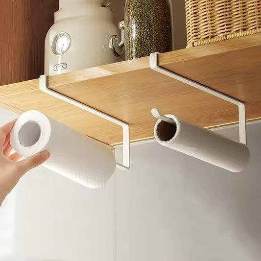 Wall Mounted Paper Roll Holde Bathroom Closet Storage Rack Home Tissue Towel Rack Wall Hanging Shelf Kitchen Organizer