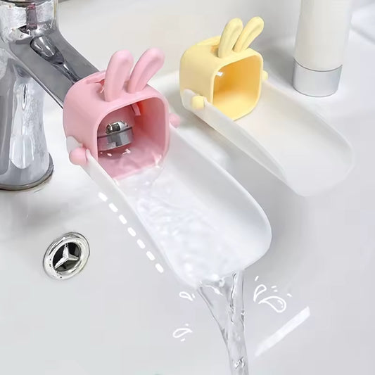 1pc Faucet extender cartoon bathroom kitchen silicone hand washing tool rabbit children splash proof