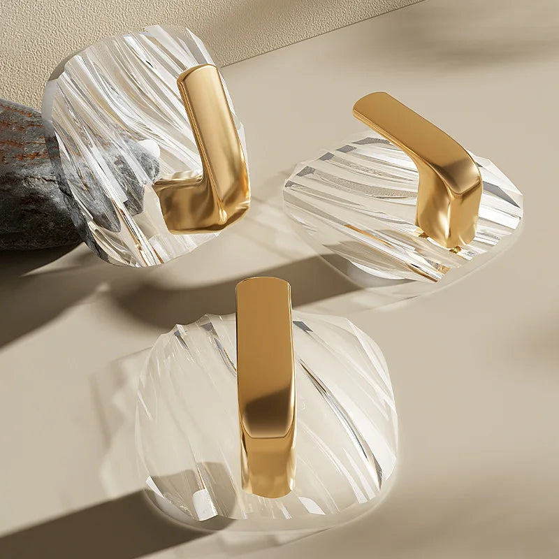 Hook Acrylic Strong Adhesive Transparent Adhesive Hook for Toilet Decoration Non-marking Non-punching Coat Hanging #3566