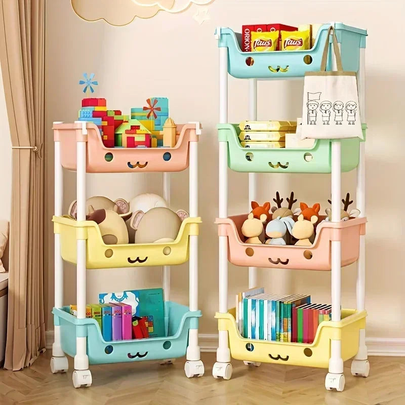 Storage Trolley Bookshelf Snack Rack For Children Storage Organizer Bathroom Accessories Closet Organizer Toy Kitchen Storage