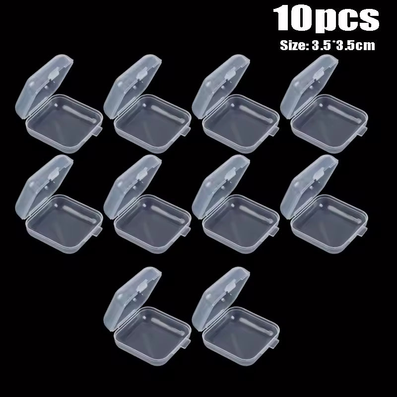 Mini Storage Box, Transparent Square Plastic Box, Earrings, Necklaces, Jewelry Packaging, Storage Organizer