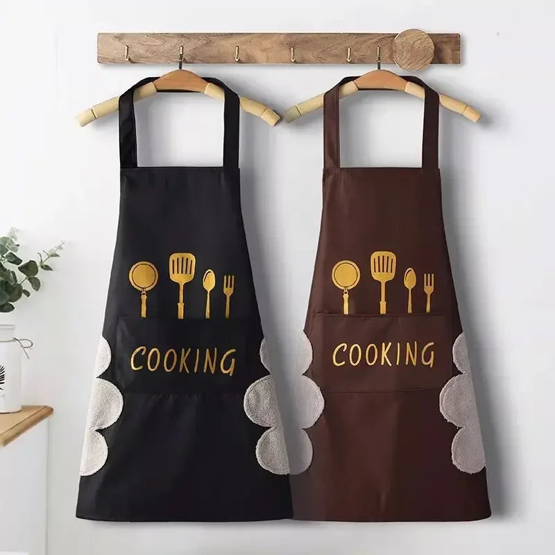 Household Waterproof Oilproof Apron Can Wipe Hands Cooking Baking Cleaning Men and Women Universal Sleeveless Apron