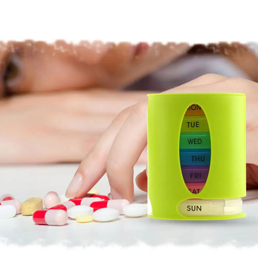 Practical Pill Holder Colorful Lightweight Pill Container Out Travel 7 Days Pill Storage Box Tablet Case