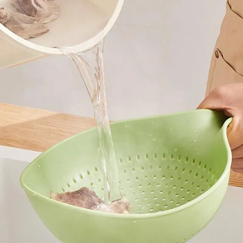 Fruit Washing Basket Double Layer Fruit Draining Basket Fruit Rinser Rice Strainer For Food Vegetables Cleaning Washing