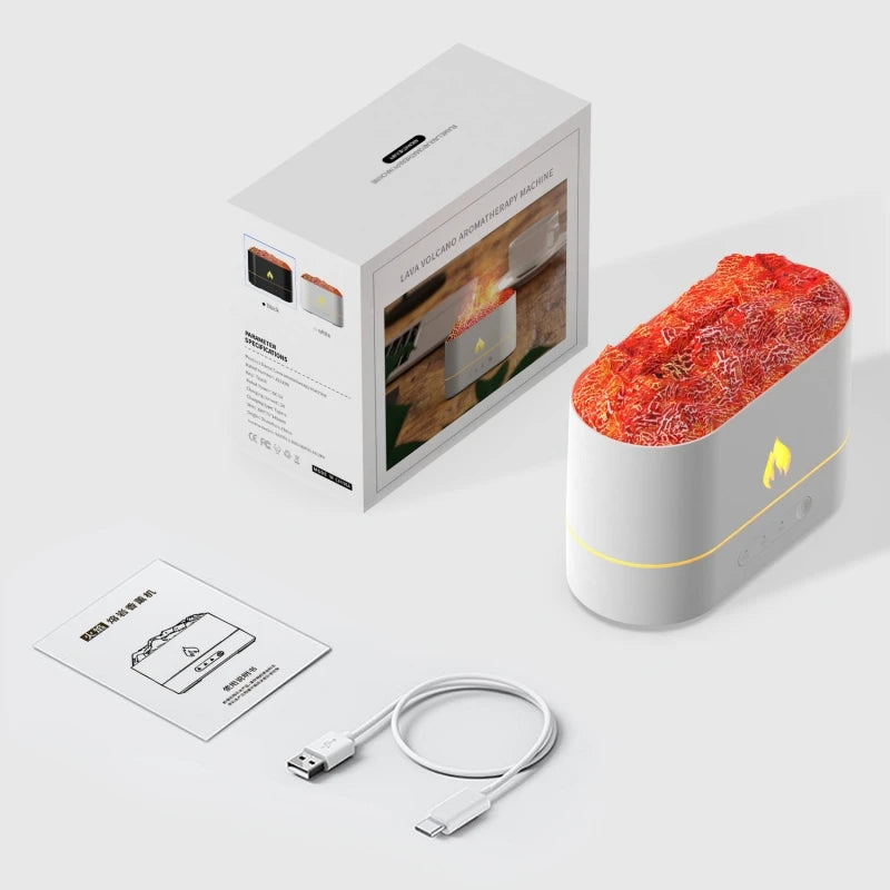 250ml Lava Volcanic Aroma Oil Diffuser with Colorful Flame Lamp USB Ultrasonic Aromatherapy Air Humidifier Fragrance Diffuser