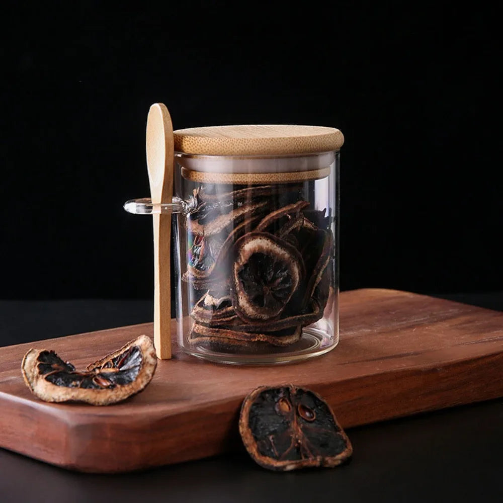 200/550/700ML Sealed Can Transparent With Lids And Spoons Spice Jars Moisture Proof Airtight Snack Candy Storage Tank Kitchen