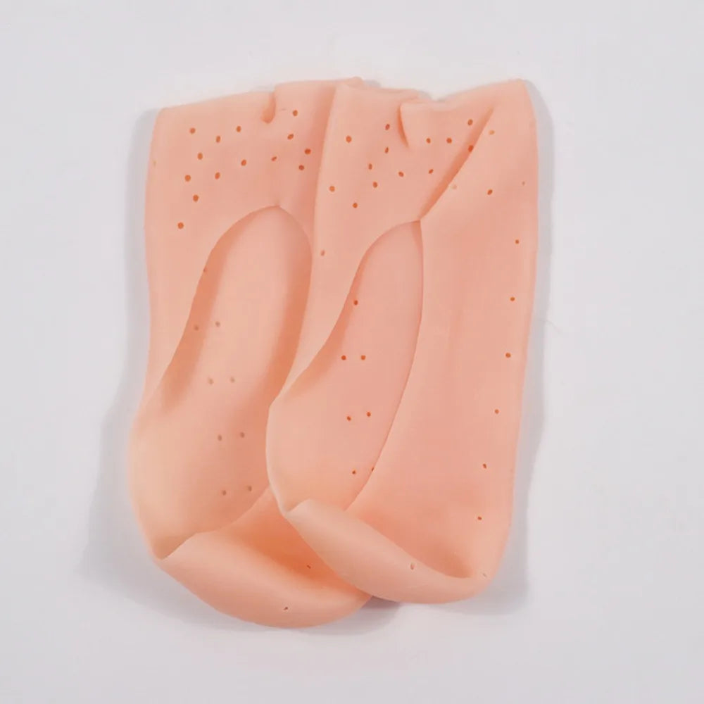 2pcs Soft Silicone Moisturizing Gel Socks Set For Foot Care Protector Relieve Dry Cracked Peeling Heels Shoes Insole Pedicure