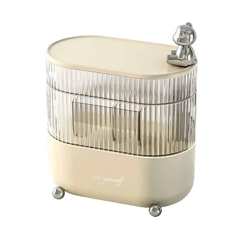 Desktop storage box Light luxury home and daily necessities Jewelry sundries Dust-proof Rotating cosmetics storage
