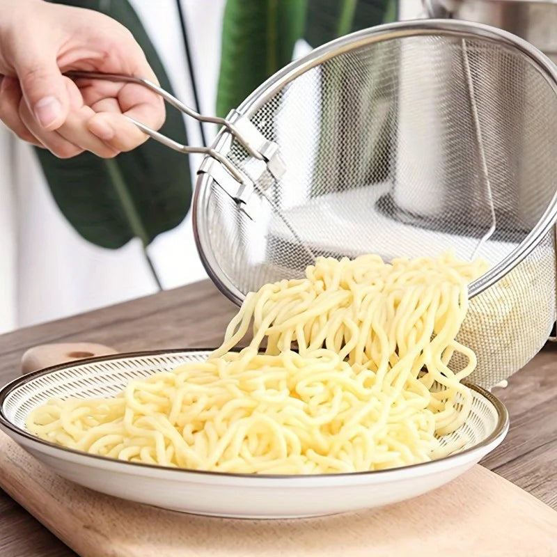 1pc Stainless Steel Frying Net, Fence,Noodle Spoon, Frying Net, Frying Basket, Frying Leaky Net - Upgrade Your Kitchen with This