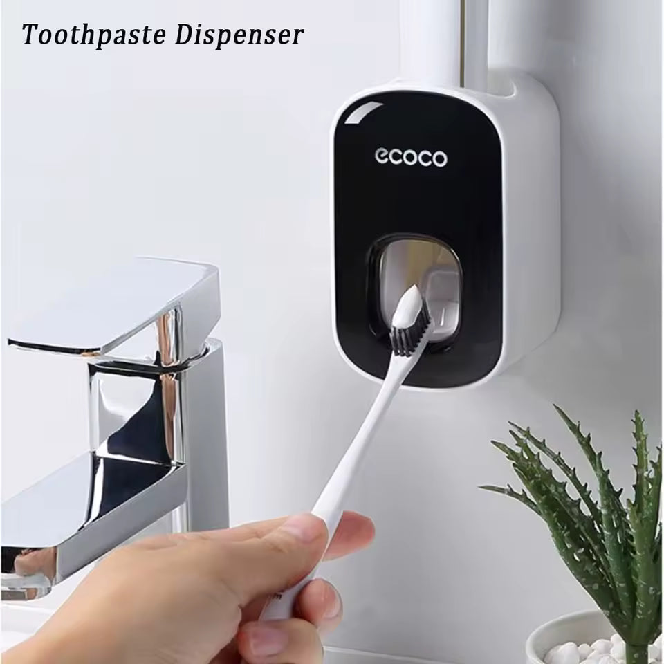 No-punch Lazy Wall Mount Useful Automatic Toothbrush Holder Toothpaste Squeezer Bathroom Accessories Toothpaste Dispenser