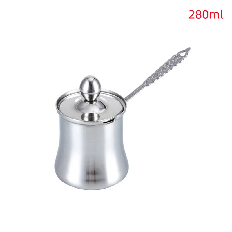 280ml/560ml/760ml Turkish Coffee Pot Butter Melting Pot Stainless Steel Long Handle Coffee Milk Frothing Pitcher Kitchen Tools