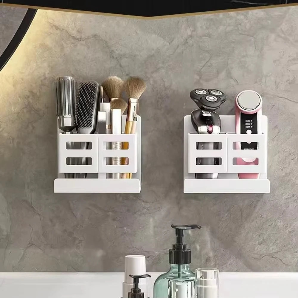 Bathroom Shelf Hole-free Multifunctional Washbasin Storage Tube Toothbrush Razor Storage Rack Wall-mounted Bathroom Supplies