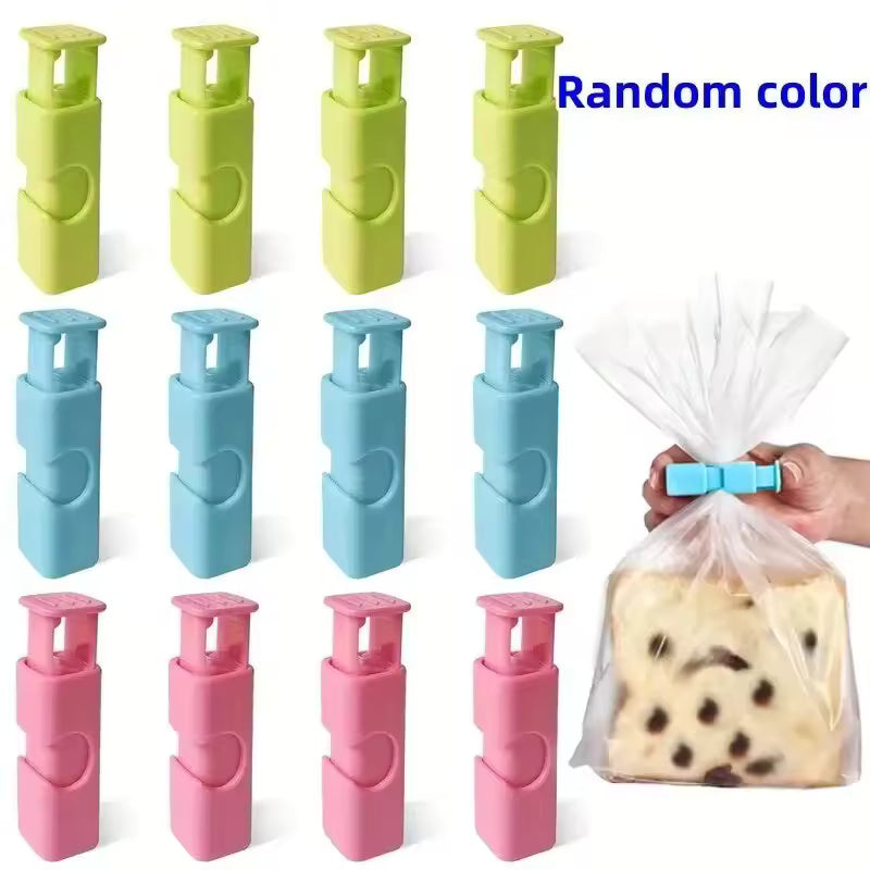 10Pcs Reusable Food Bag Clips Strong Grip Snack Sealing Clips for Chips Cereal Moisture Proof Plastic Bag Sealer Kitchen Storage