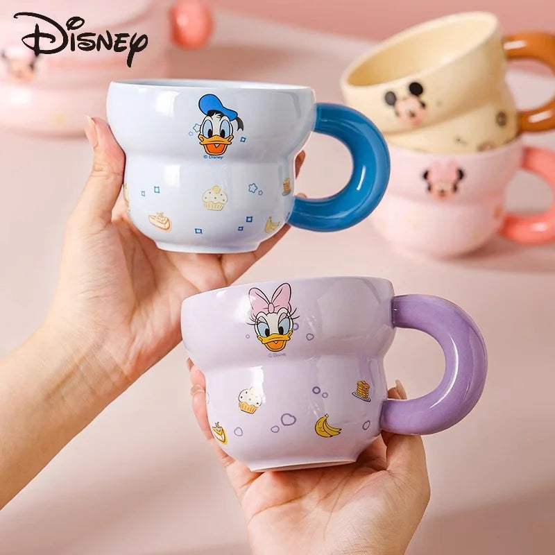 Disney Ceramic Tableware Mickey Minnie Donald Duck Anime Character Accessories Cartoon Rice Bowl Mug Suit Home Kitchen Gifts
