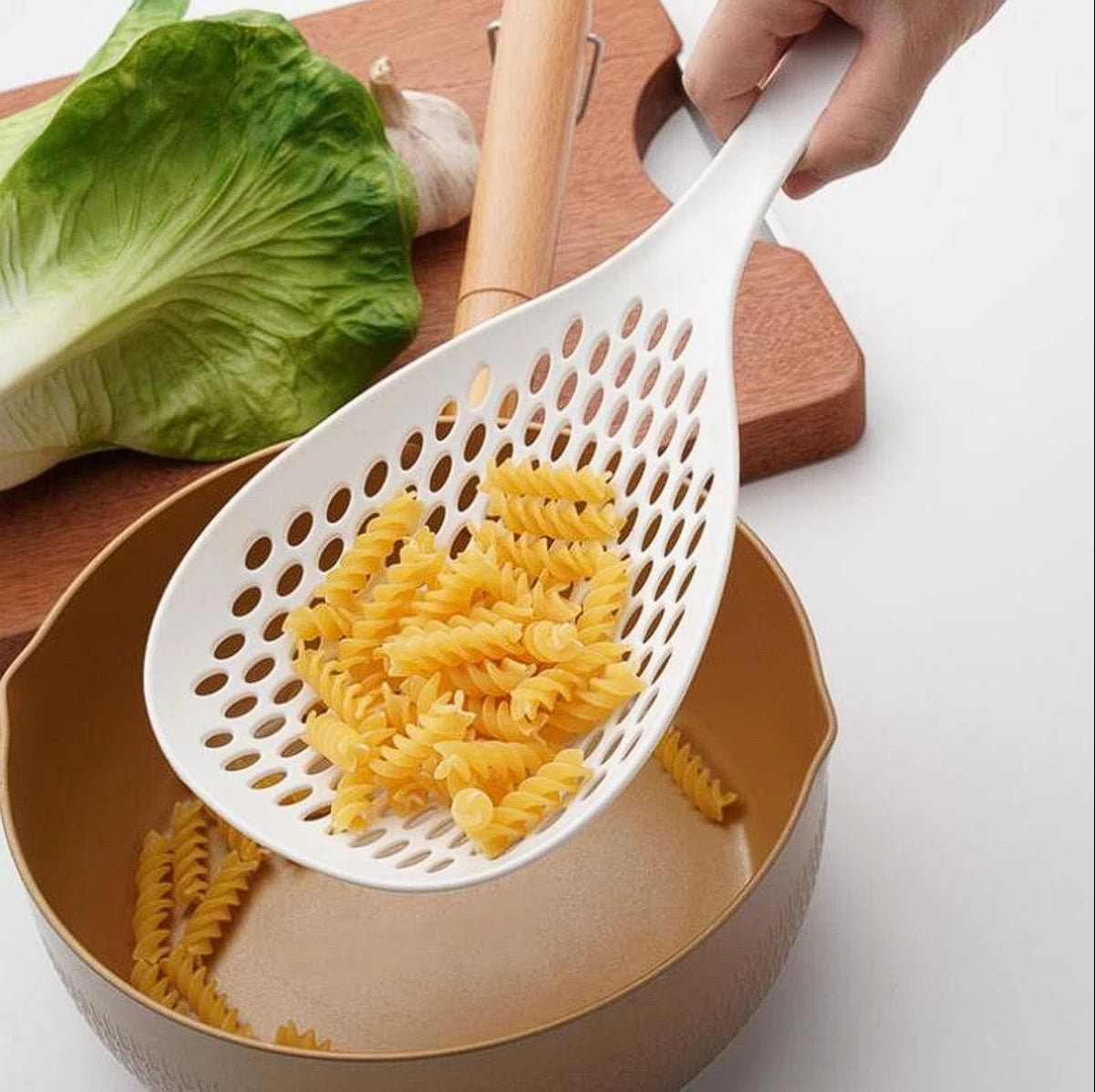 Food Strainer Spoon Nylon Spoon Drainage Gadget Creative Cooking Spatula Large Colander Soup Strainer Household Kitchen Tools