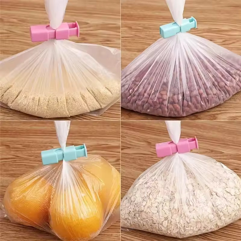 10Pcs Reusable Food Bag Clips Strong Grip Snack Sealing Clips for Chips Cereal Moisture Proof Plastic Bag Sealer Kitchen Storage