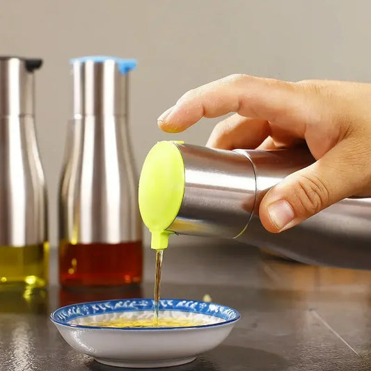 Cooking Seasoning Oil Bottle Dispenser Sauce Bottle Stainless Glass Storage Bottles for Oil Vinegar Creative Kitchen Accessory