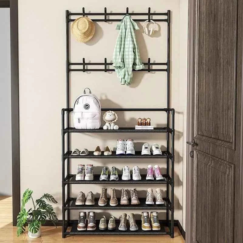 Living Room Shoe Rack Multi-Layer Storage Shelf DIY Clothes Hanger Simple Floor-Standing Organizer