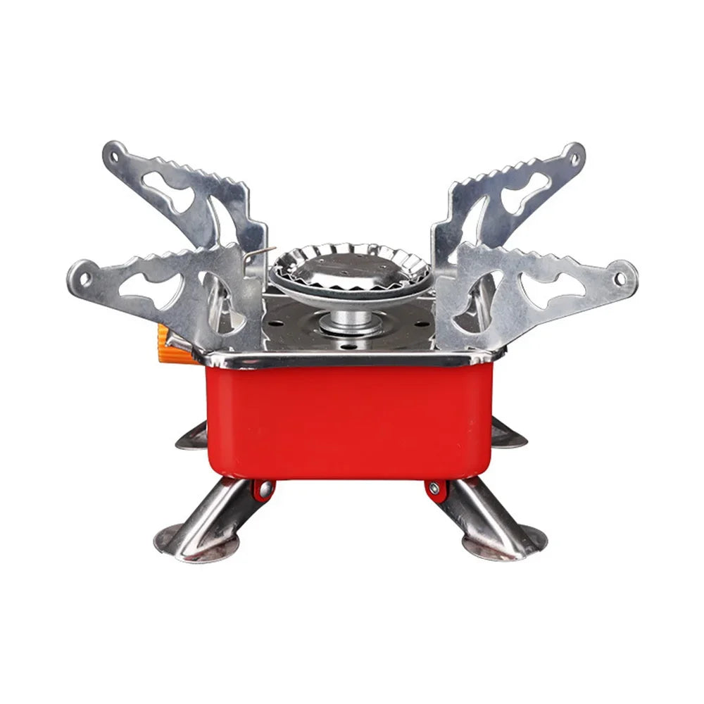 Outdoor Gas Stove 1PC Mini Portable Folding Camping Burner Small Square Gas Cassette for Hiking Picnic BBQ Tank