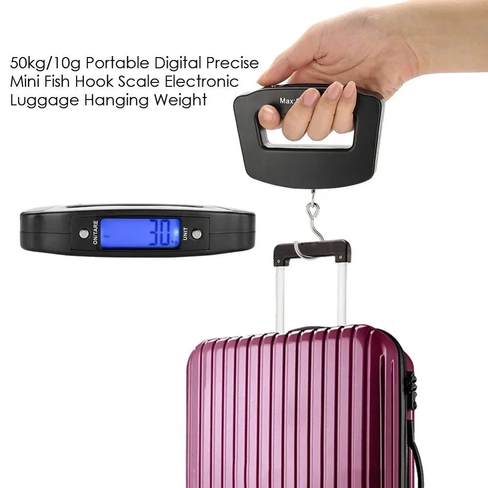 Portable Scale Digital LCD Display 110lb/50kg Electronic Luggage Hanging Hook Suitcase Travel Baggage Bag Weight Balance Tools