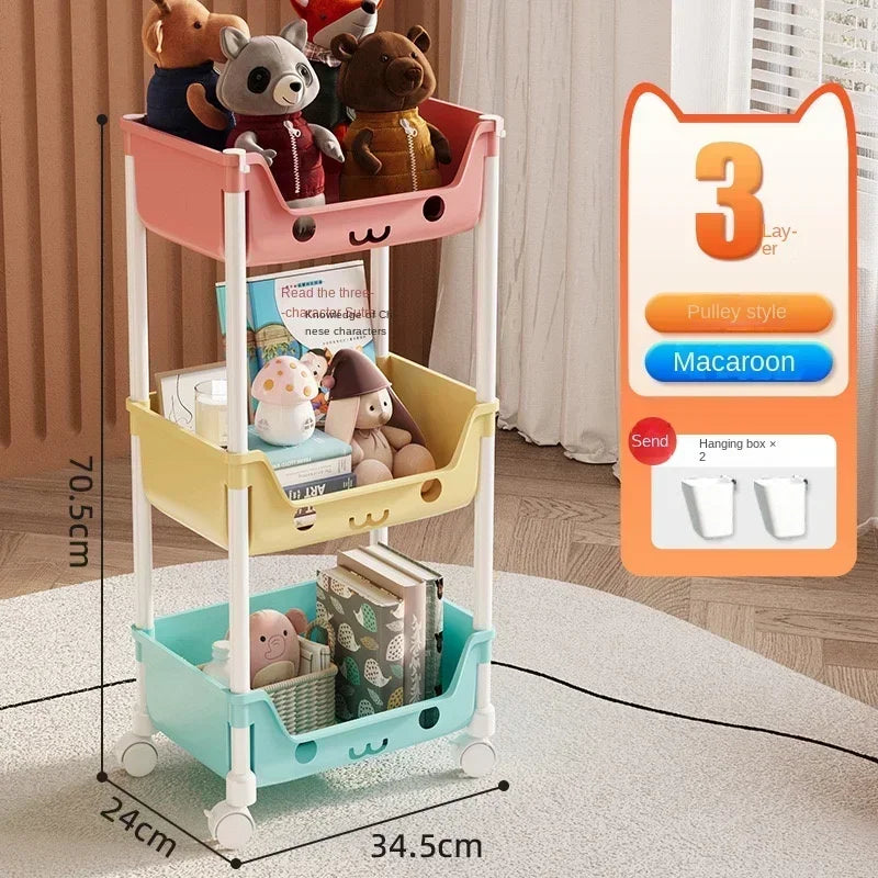 Storage Trolley Bookshelf Snack Rack For Children Storage Organizer Bathroom Accessories Closet Organizer Toy Kitchen Storage
