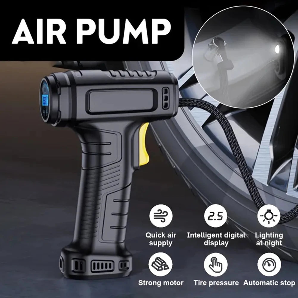 High Power Inflatable Pumps For Car Low Noise Automatic Tire Inflator For Motorcycle Bike