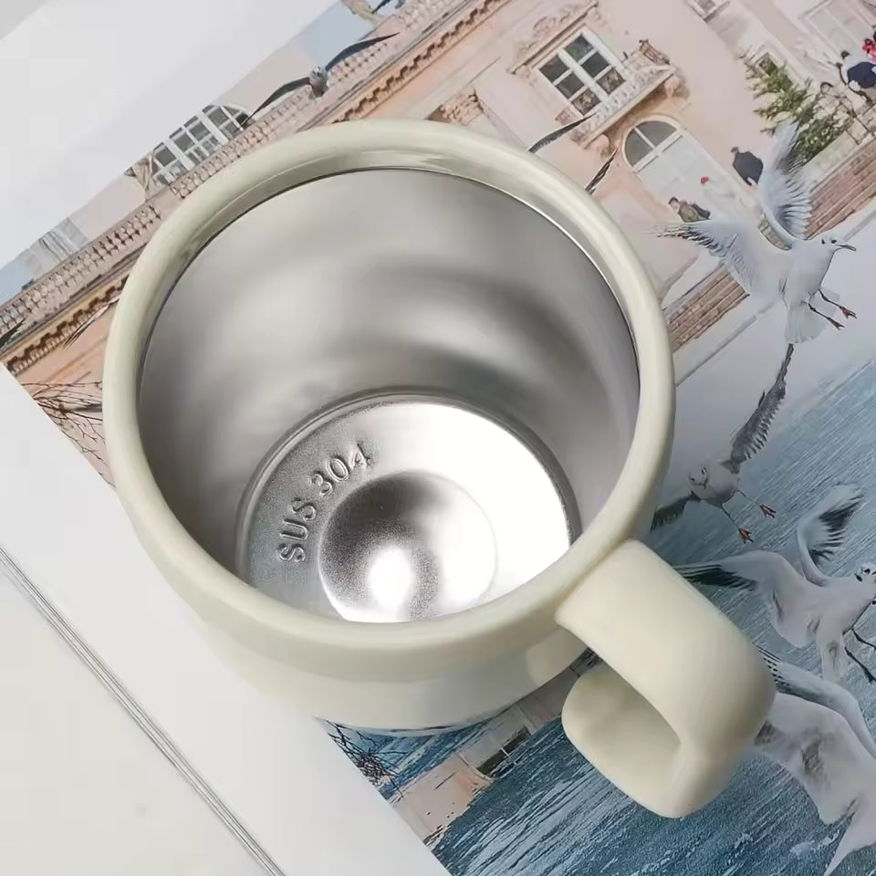 Cold for Straw Lid Bottle Outdoor Mug Thermos Hot with Tea Stainless 480ml Steel Drinks Milk Portable Water Cup Office Coffee