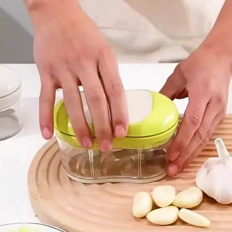 Manual Garlic Cutter Portable Home one-handed pushable telescopic garlic slicer Stainless Steel Blade Garlic Cutter