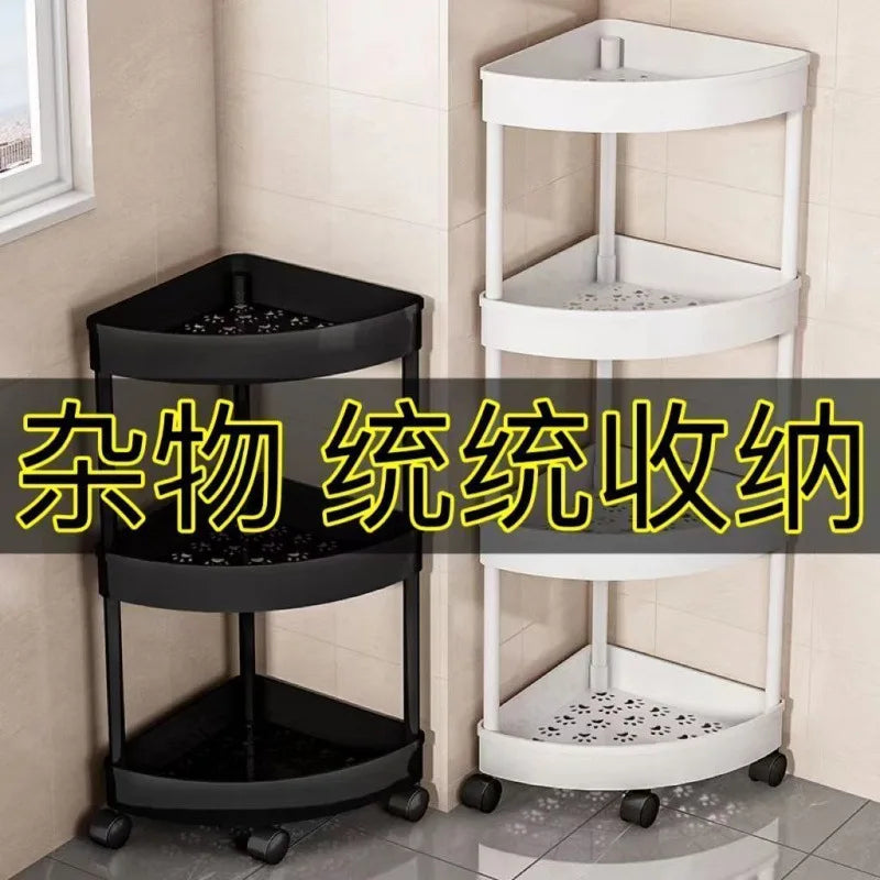 Corner toilet Triangle rack Floor-to-ceiling toilet Bathroom storage rack