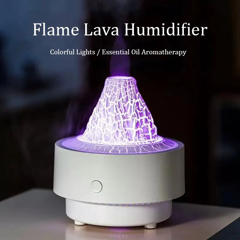 New Flame Lava Aroma Diffuser Colorful Air Humidifier LED Essential Oil Diffuser Mist Ultrasonic Humidifier for Bedroom Office