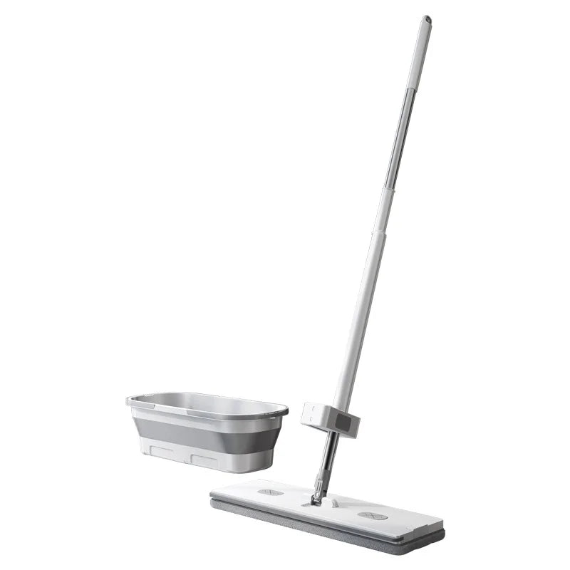 Household Flat Mops Hand-free Mop Bucket Set Lazy Mop God Large Flat Mop Clean Kitchen Mopping Plastic High Cleansing Power