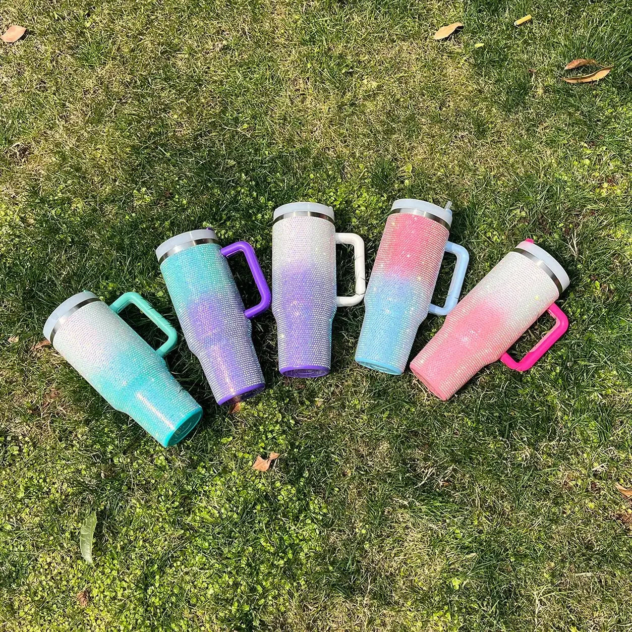 Portable Large Capacity 304 Stainless Steel 40 Ounce Drill Stick Straw Cup Insulated Ice Maker Cup with Handle Home Goods