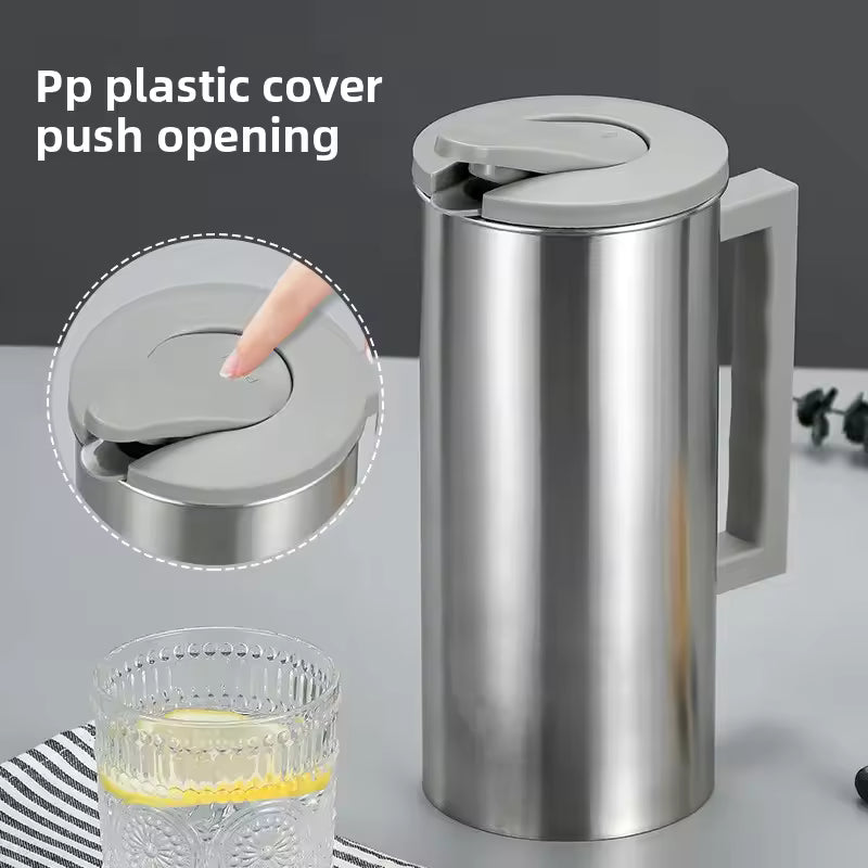 Stainless Steel Large Capacity Single Layer Cold Water Pot Korean Style Coffee Water Cup Multi Purpose Juice Tea Water Pot