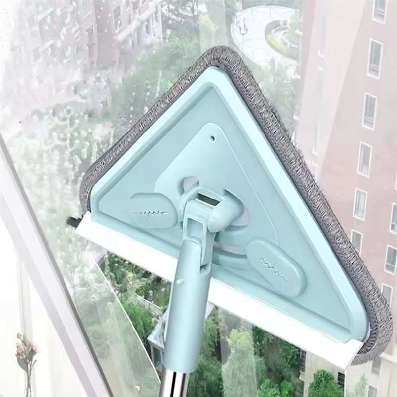 Triangle Mop, Cleaning Mop With Long Handle, Multifunctional Triangle Mop For Ceiling Wall Floor Window Durable 1 Cloth-AT30