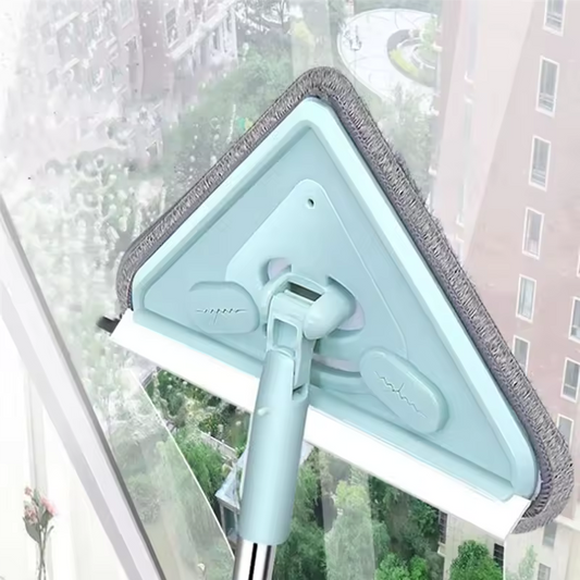 Triangle Mop, Cleaning Mop With Long Handle, Multifunctional Triangle Mop For Ceiling Wall Floor Window Durable 1 Cloth-AT30