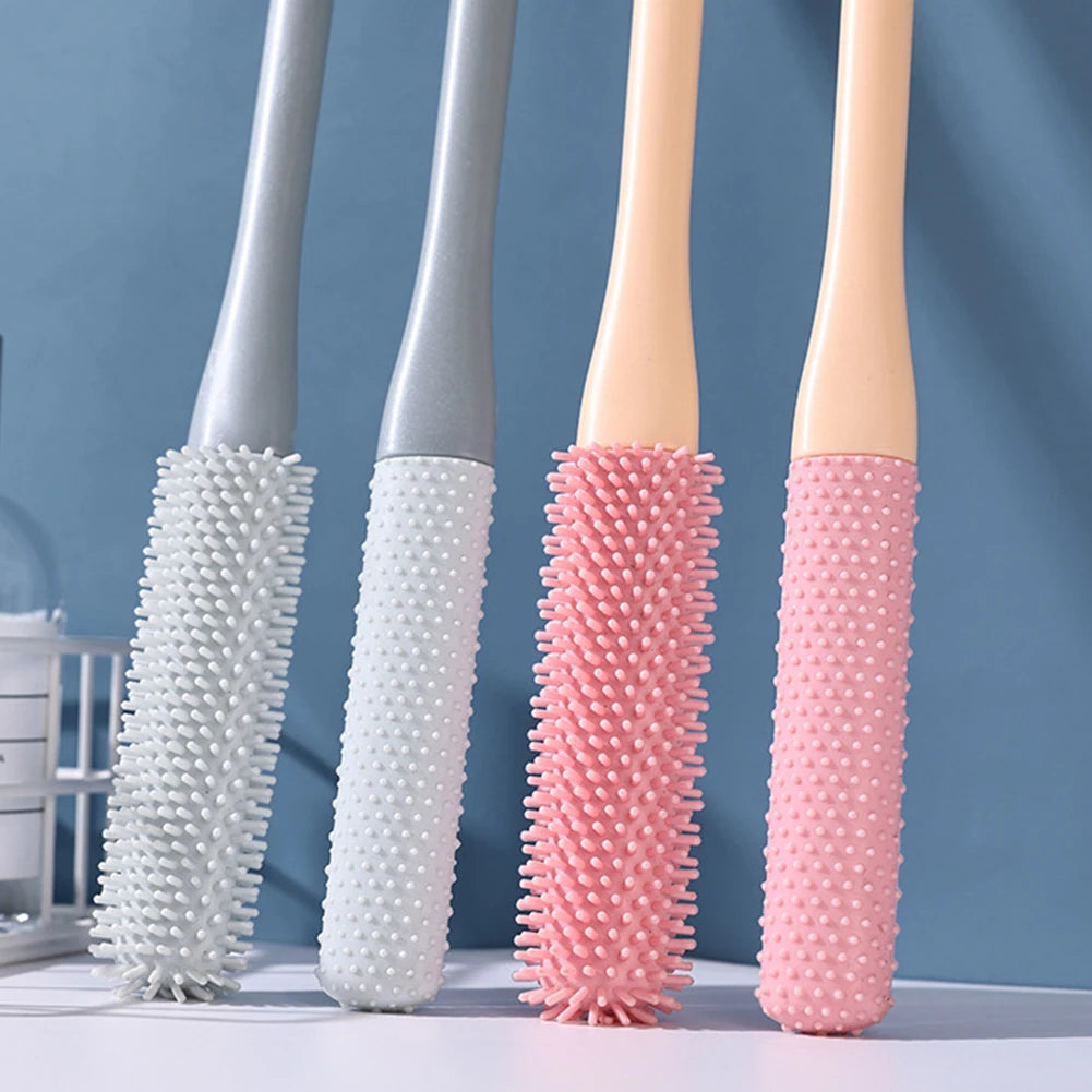 2pcs Long Handled Toe Gaps Cleaning Brush Super Soft Silicone Foot Scrubber Exfoliating Brush Foot Wash Brush For Shower