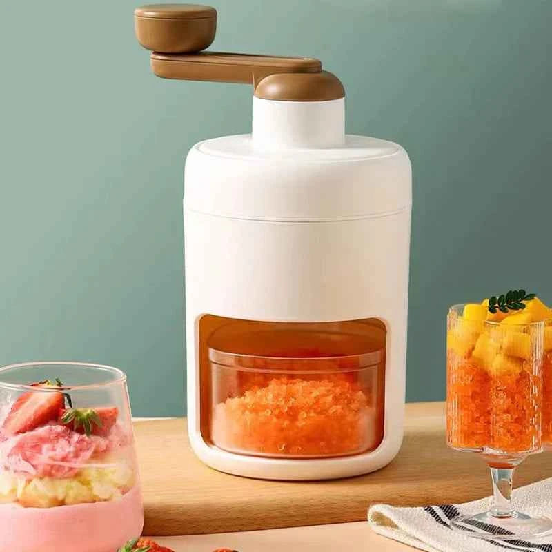 Hand Operated Shaved Ice with Mold, Small Manual Ice Breaker Making, Smoothie Shakes, Commercial in Summer, Kitchen Tool