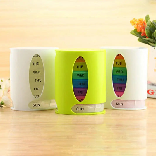 Practical Pill Holder Colorful Lightweight Pill Container Out Travel 7 Days Pill Storage Box Tablet Case