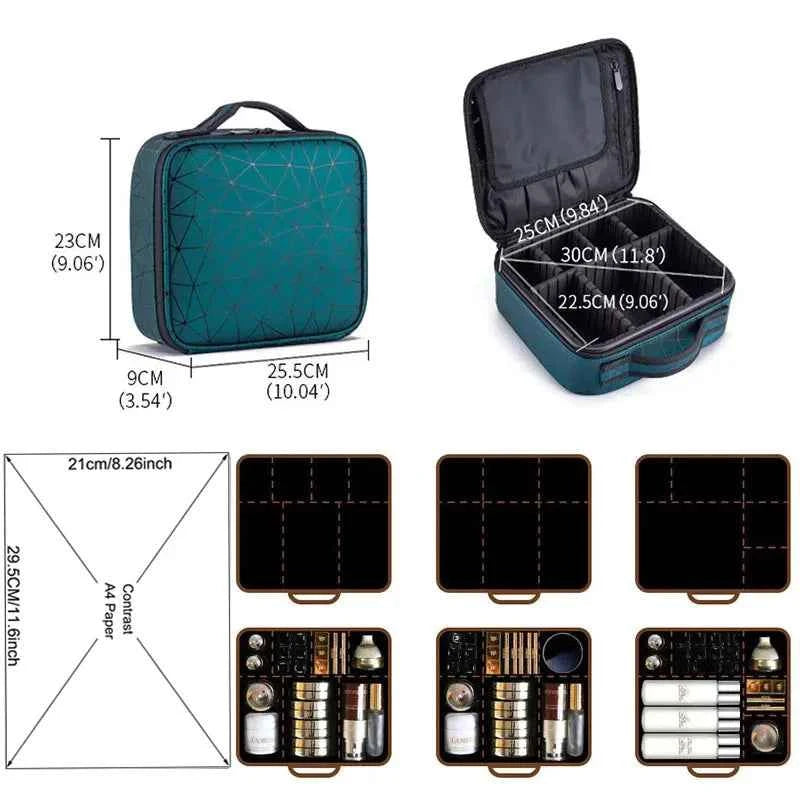 Female PU Leather Profession Makeup Case Nail Tool Suitcase For Women Cosmetics Box Beautician Cosmetics Organizer Storage Case