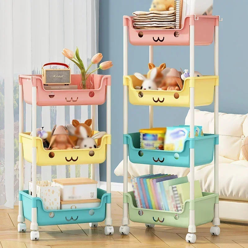 Storage Trolley Bookshelf Snack Rack For Children Storage Organizer Bathroom Accessories Closet Organizer Toy Kitchen Storage