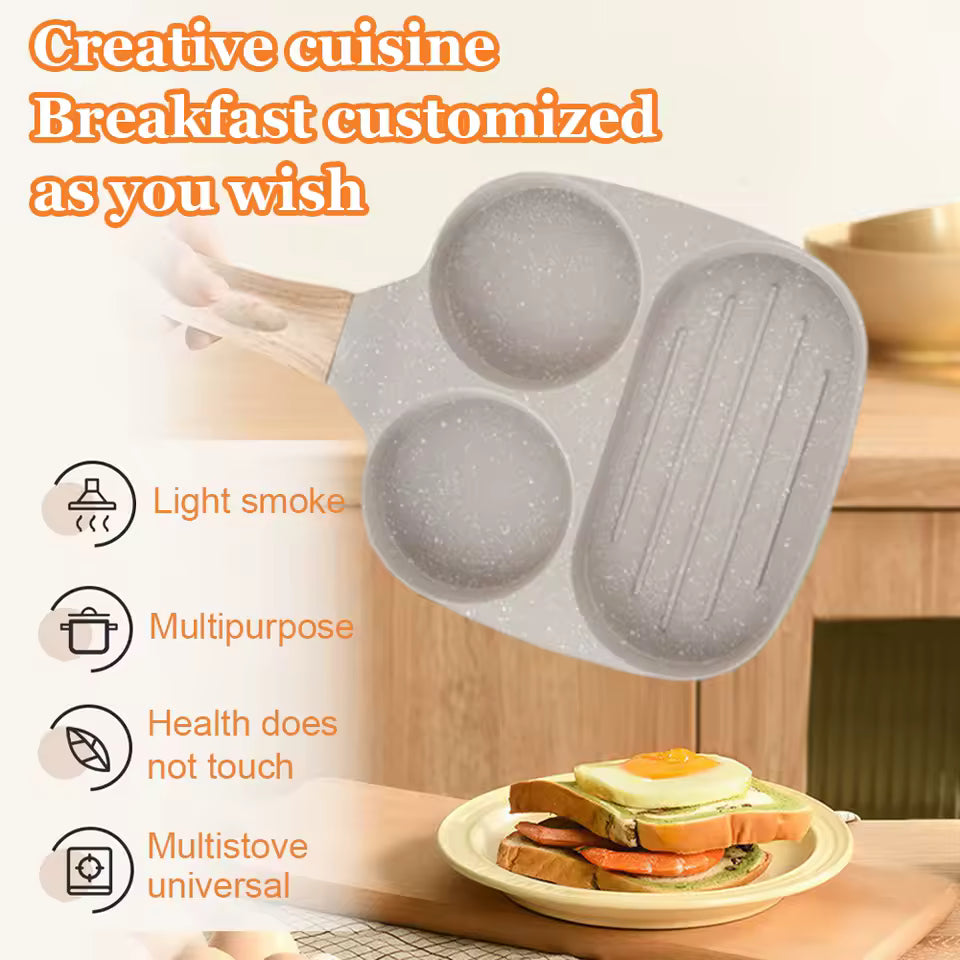 Medical Stone Pancake Pan Nonstick Granite Omelette Skillet Divided Grill Pan for Gas Stove and Induction Cookware