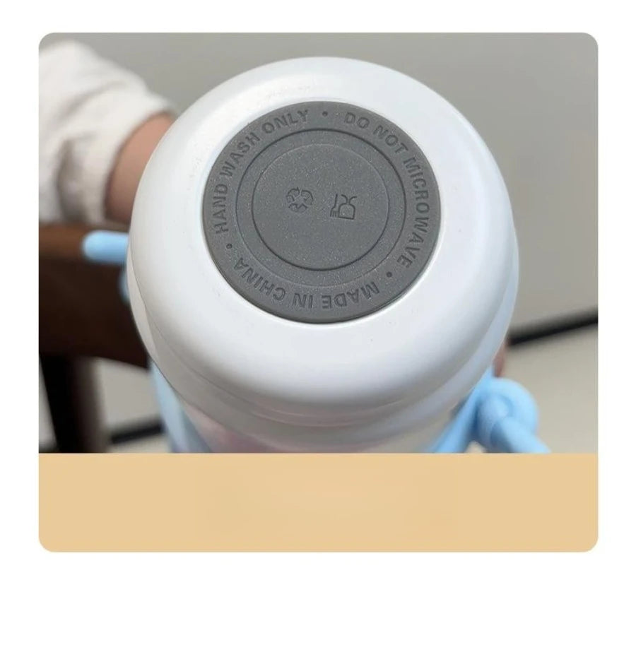 Netroots cartoon vacuum insulation cup female stainless steel high-color value with carry rope flowers milk tea cups