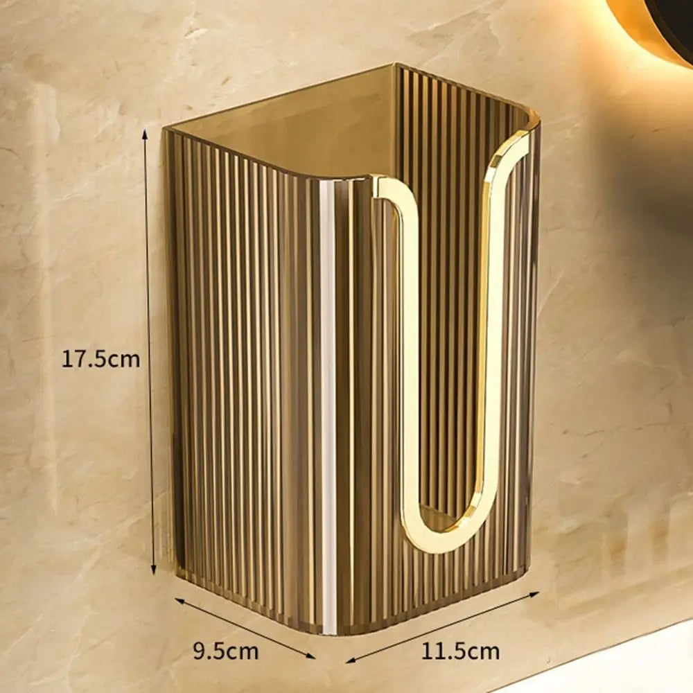 New Transparent Wall-Mounted Tissue Box MultiFunction Punch-free Paper Holder Adhesive Creative Napkin Storage Box Kitchen