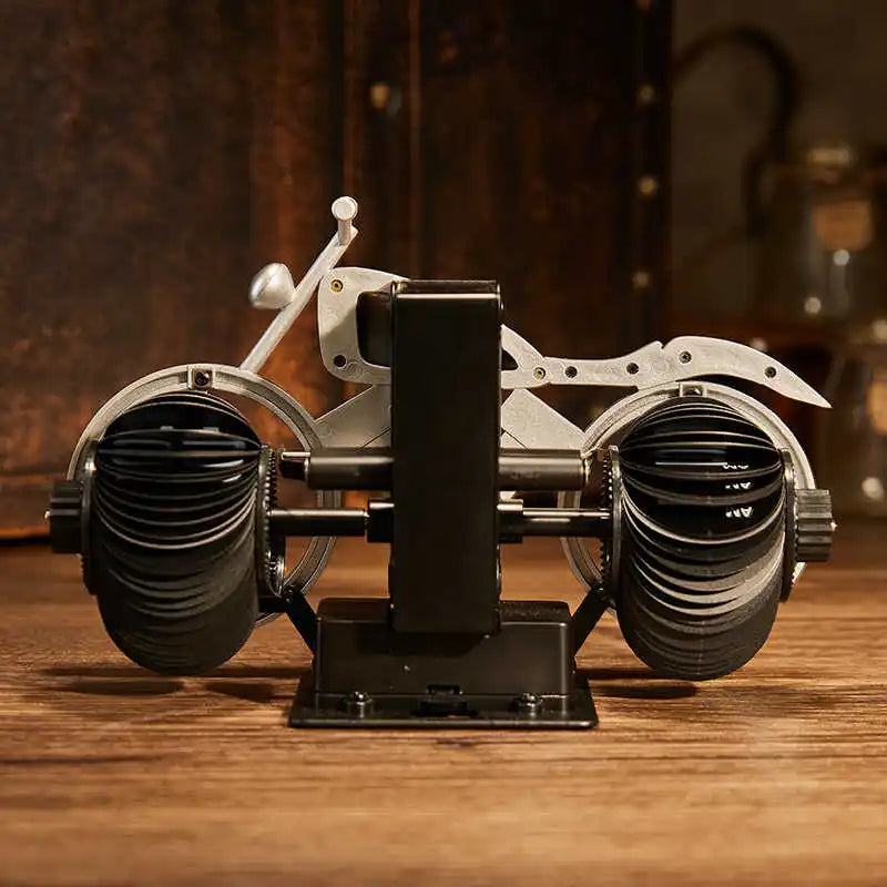 Vintage Motorcycle Flip Clock Silent Mechanical Table Clock Industrial Desk Decor Premium Automatic Number Display Unique Gifts