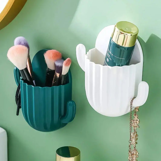 Cactus Storage Toothbrush Holder Wall Self-adhesive Storage Rack Toothbrush Toothpaste Razor Organizer Wall Bathroom Accessories