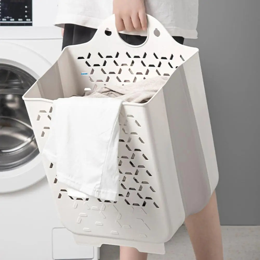 Laundry Basket Hanging Ring Hamper Punch Free Wall Hanging Washing Clothes Organizer Bathroom Laundry Holder Laundry Storage Box