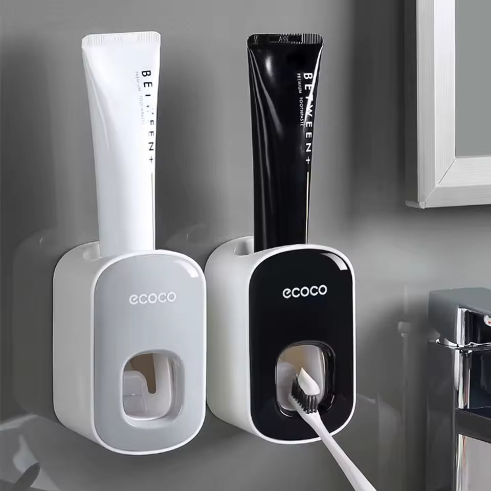 No-punch Lazy Wall Mount Useful Automatic Toothbrush Holder Toothpaste Squeezer Bathroom Accessories Toothpaste Dispenser